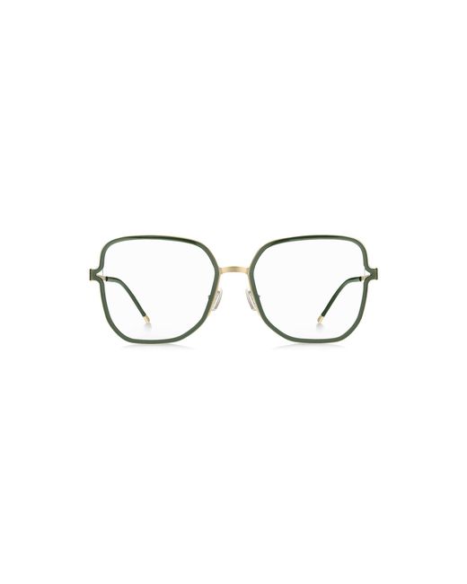 Boss Green Optical Frames With Forked Temples And Branded Chain