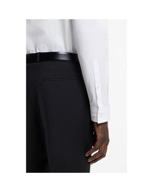 HUGO Black Extra-slim-fit Trousers With Silk Facings for men
