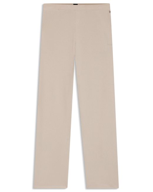 Boss Pyjamabroek Van Een Katoenmix Met Wafelstructuur in het Natural