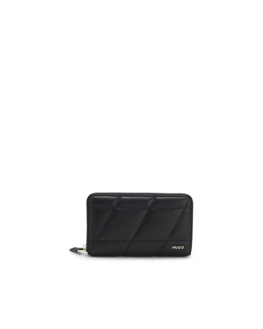 HUGO Black Ziparound Wallet