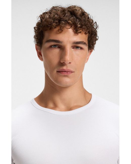 Boss Set Van Twee Ondershirts Van Stretchkatoen Met Logo in het White voor heren