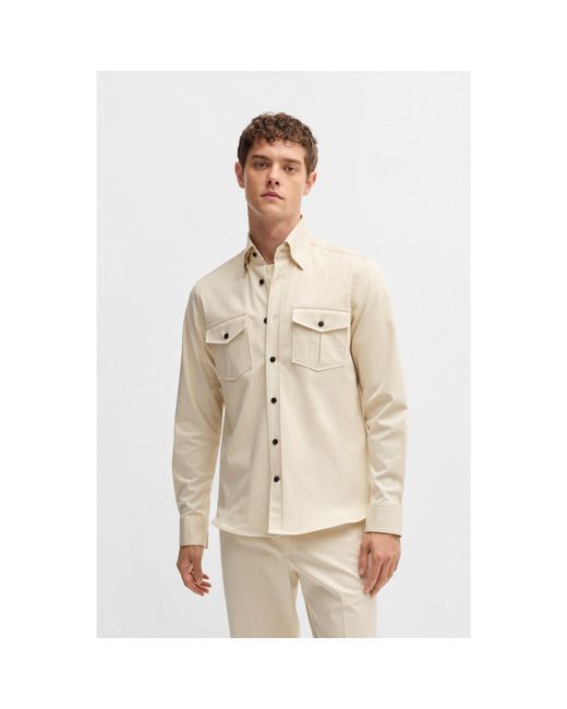 Boss Natural X Aston Martin Relaxed-Fit Overshirt for men