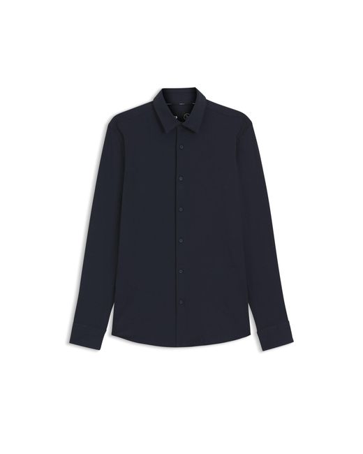 Boss Blue Slim-fit Shirt In Performance-stretch Jersey for men