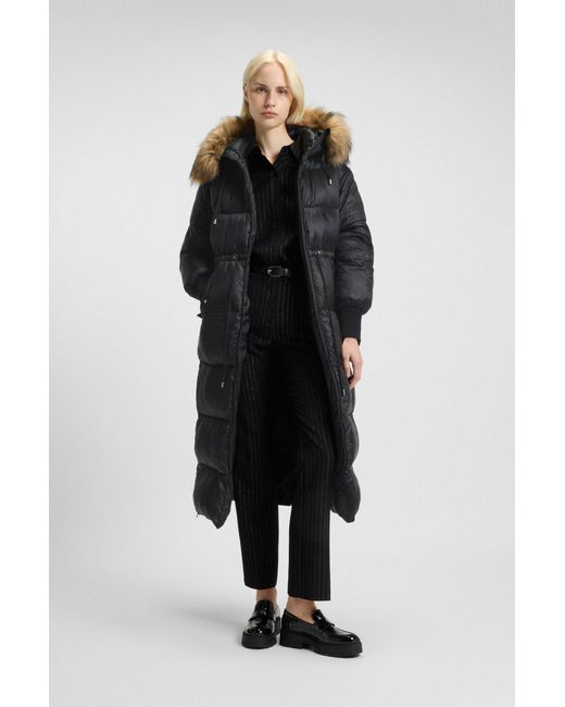 HUGO Waterafstotende Parka Met Afneembare Mouwen En Detail in het Black