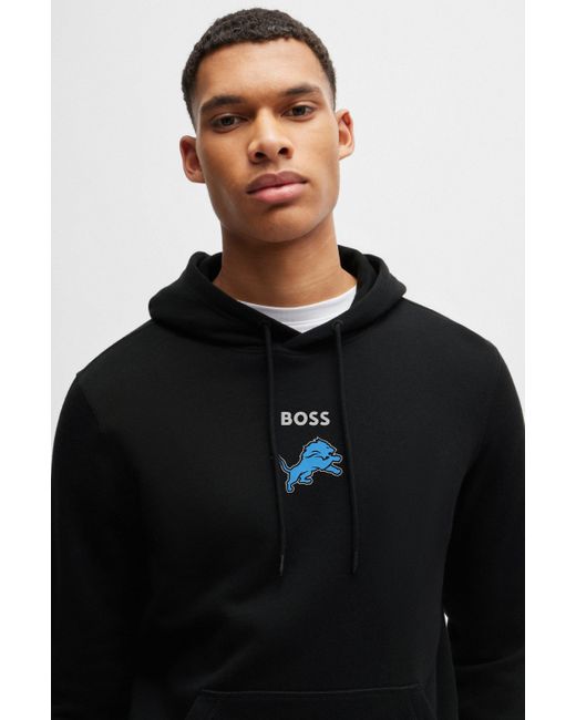 Boss Black X Nfl Cotton-terry Hoodie With Special Artwork for men
