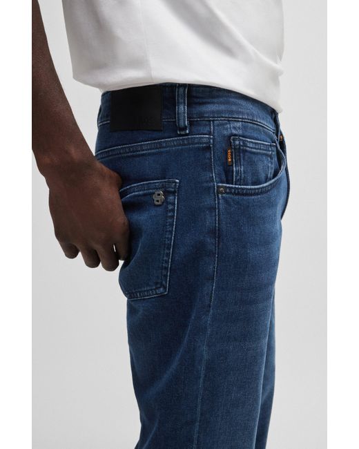 Boss Regular-fit Jeans Van Comfortabel Zuiver Blauw Stretchdenim in het Blue voor heren