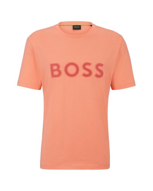 Boss Orange Cotton-jersey Regular-fit T-shirt With Mesh Logo for men