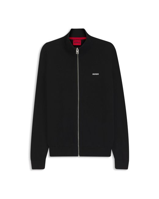 HUGO Black Slim-Fit Knitted Jacket for men