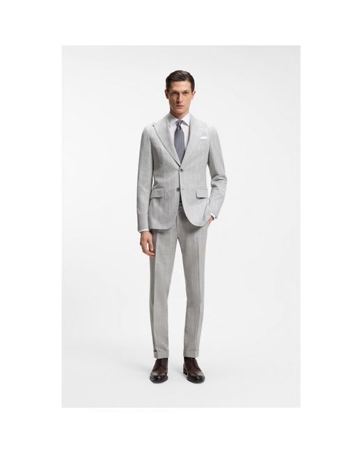 Boss Gray Two-Piece Slim-Fit Suit for men