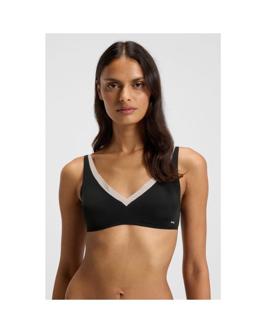 Boss Black Two-Tone Bra With Adjustable Straps
