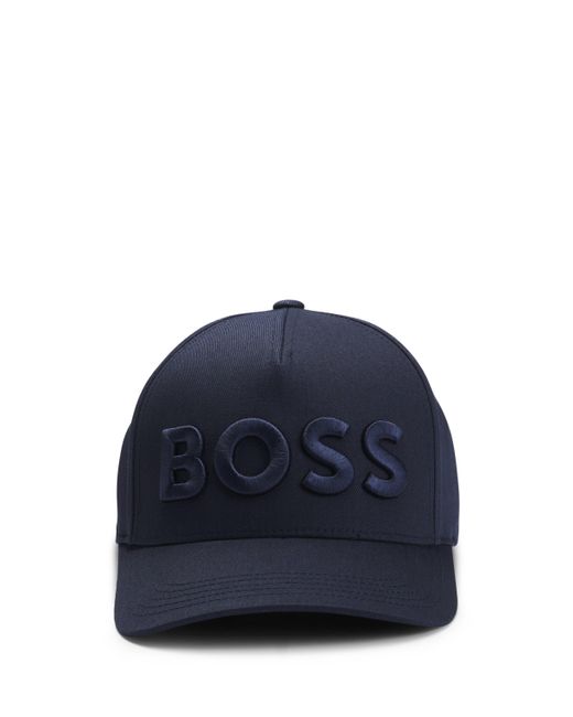 Boss Cap aus Baumwoll-Twill mit 3D-Logo-Stickerei in Blue für Herren