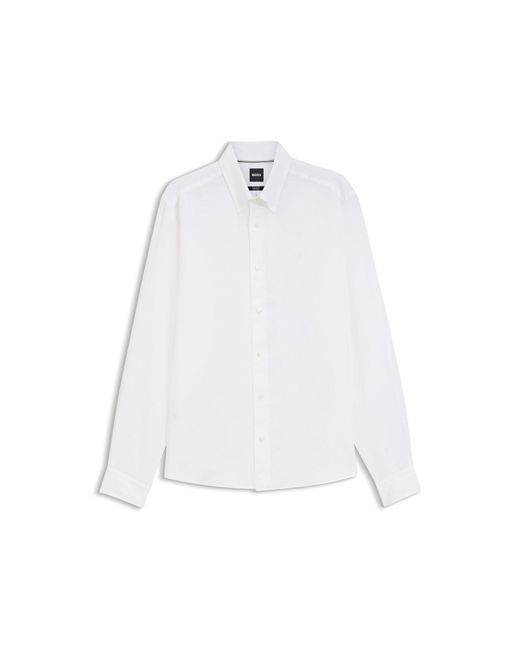 Boss White Regular-Fit Button-Down Shirt for men