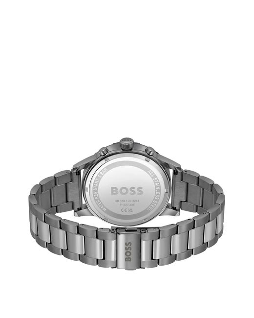 Boss Gray Grey-plated Chronograph Watch With Link Bracelet for men