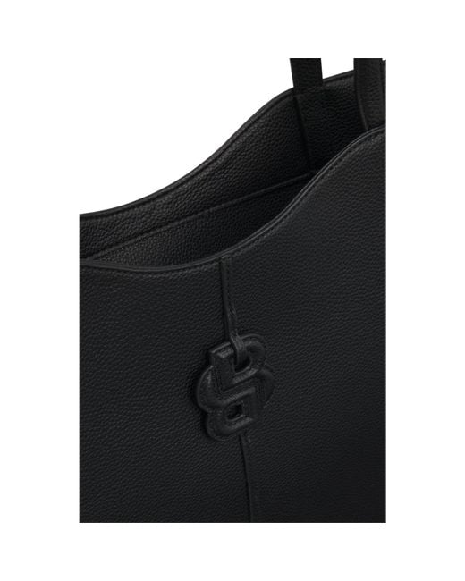 Boss Black Grained Tote Bag With Double B Monogram