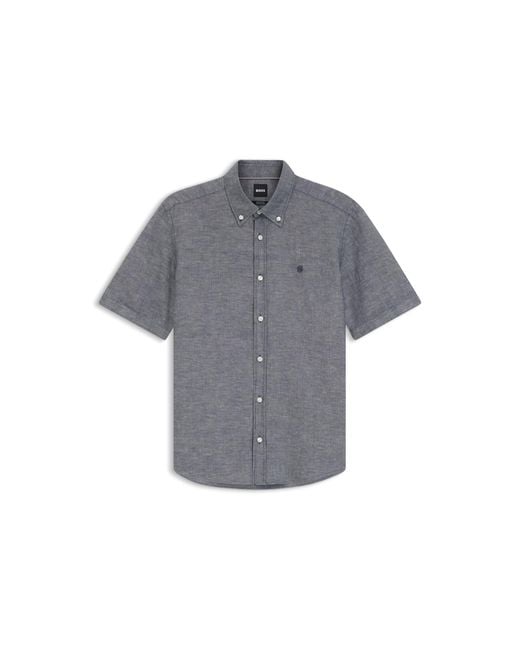 Boss Gray Short-Sleeved Shirt for men