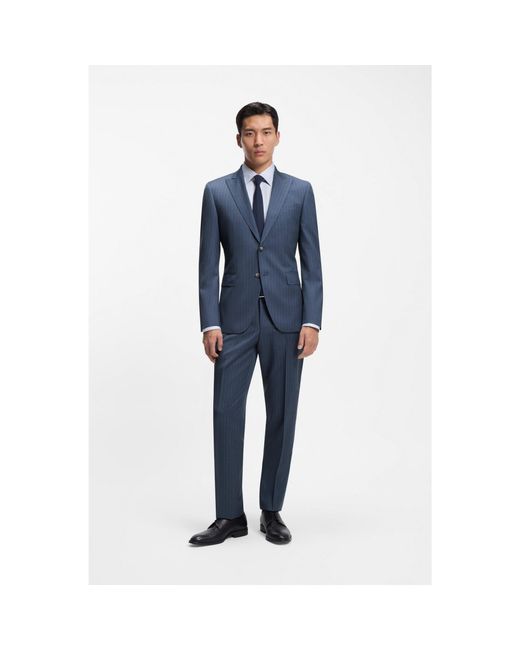 Boss Blue Two-Piece Regular-Fit Suit for men