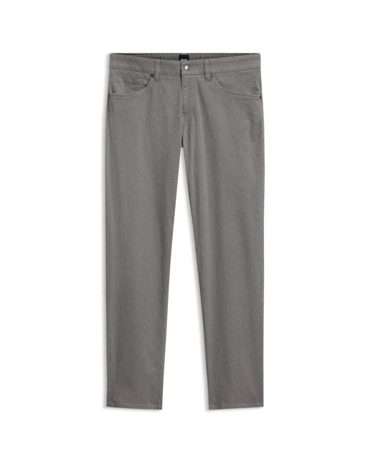 Boss Gray Maine Regular-Fit Trousers for men