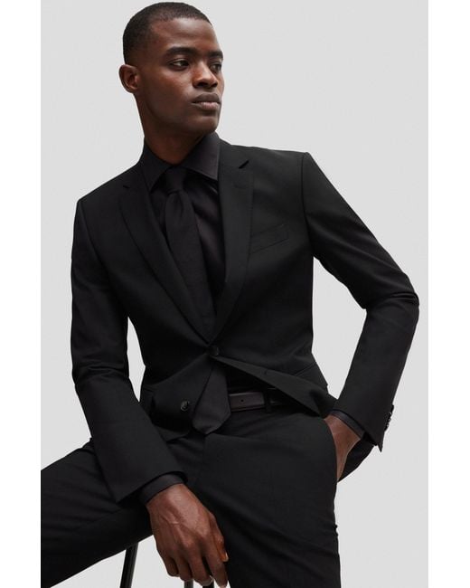 Boss Black Slim-fit Suit In Stretch Virgin Wool for men