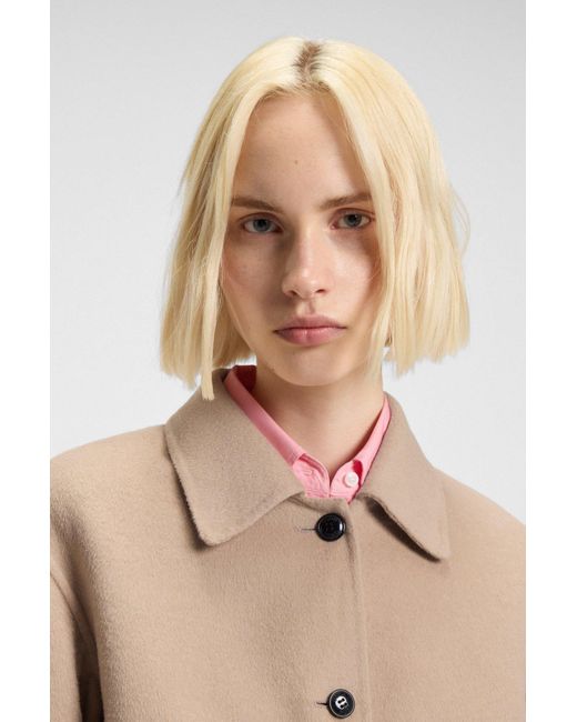 HUGO Natural Relaxed-Fit Jacke Mit Knopfleiste