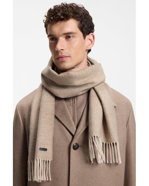 Sciarpa Double-Face di Boss in Natural da Uomo