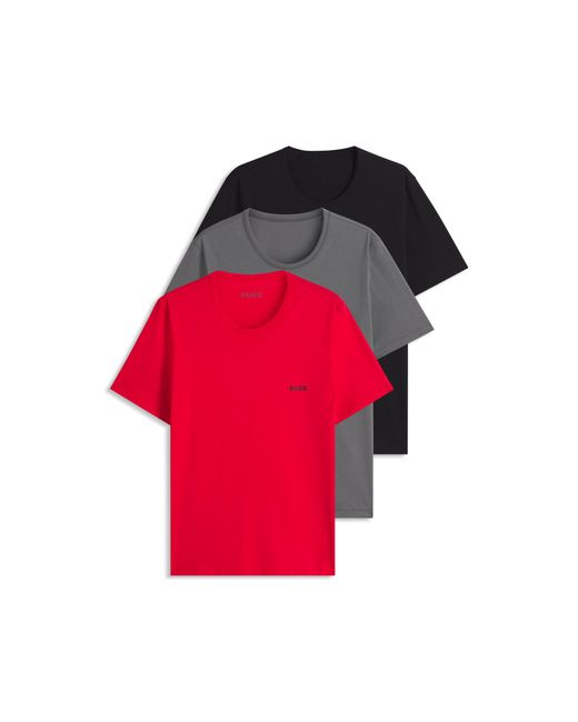 HUGO Red Three-Pack Of Logo-Print Underwear T-Shirts for men