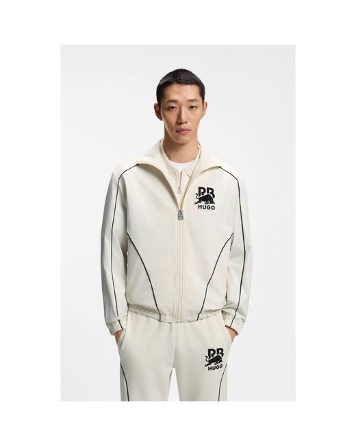 HUGO Natural X Rb Zip-Up Jacket With Bull Motif for men
