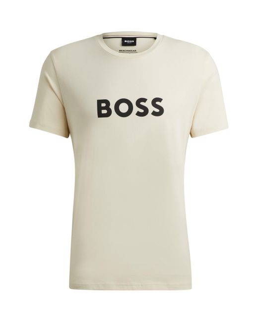 Boss Regular-fit T-shirt Van Katoenen Jersey Met Uv-bescherming (factor 50+) in het White voor heren