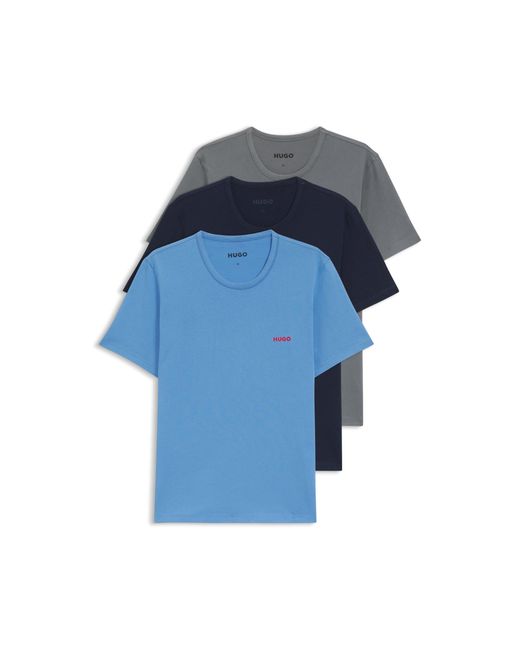 HUGO Blue Three-Pack Of Underwear T-Shirts for men