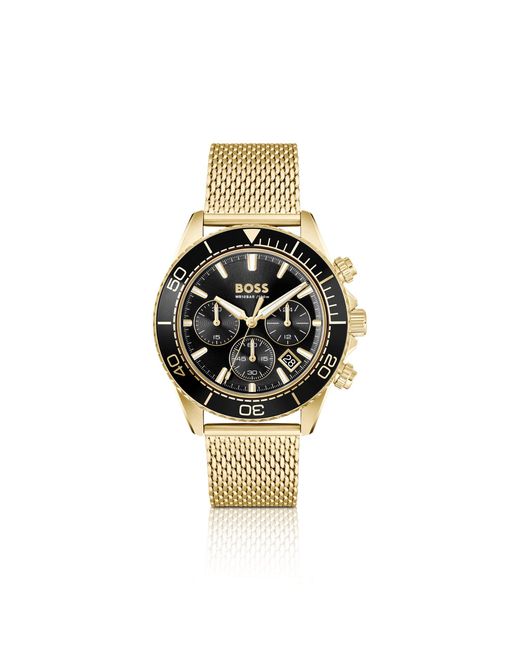 Boss Metallic Sealiner-Tone Chronograph Watch With Dial for men