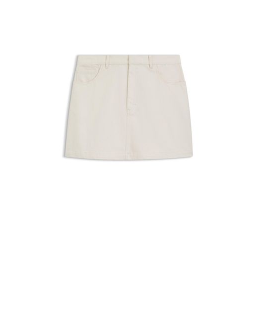 HUGO White Cotton-Twill Mini Skirt With Happy Logo