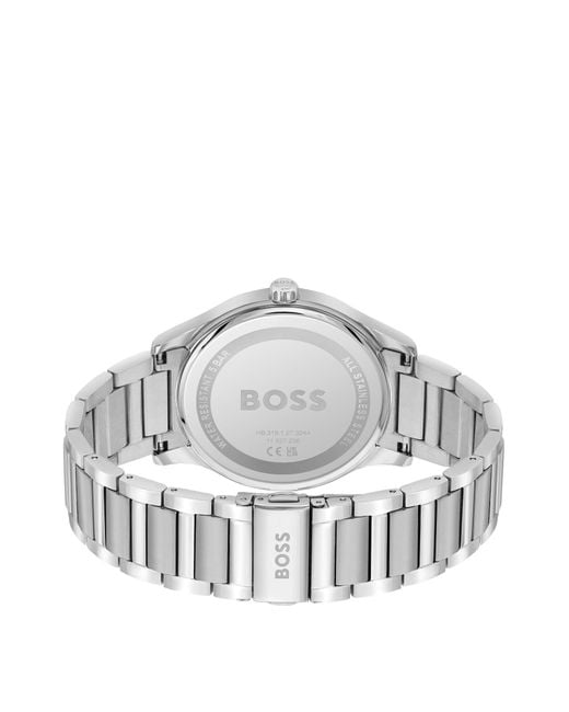Boss Green-dial Watch With Silver-tone Link Bracelet for men