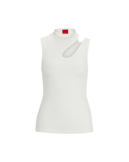HUGO White T-Shirt Draca 10246499 01, Natural