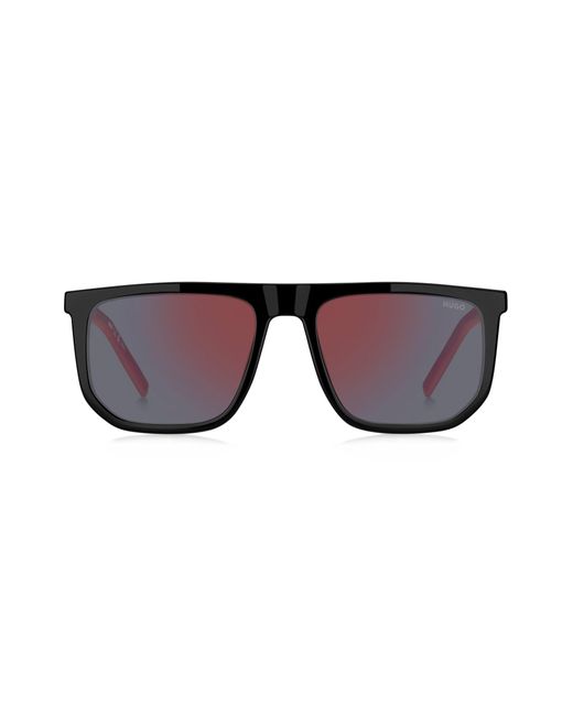 HUGO Schwarze Sonnenbrille Mit Zweifarbigen Bügeln in Black für Herren