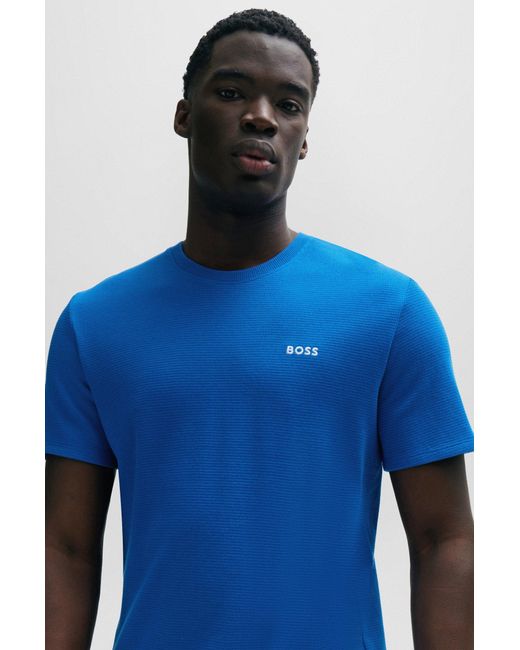 Boss Blue Pajama T-shirt With Embroidered Logo for men