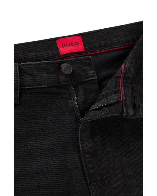 HUGO Extra-slim-fit Jeans In Black-black Stretch Denim for men