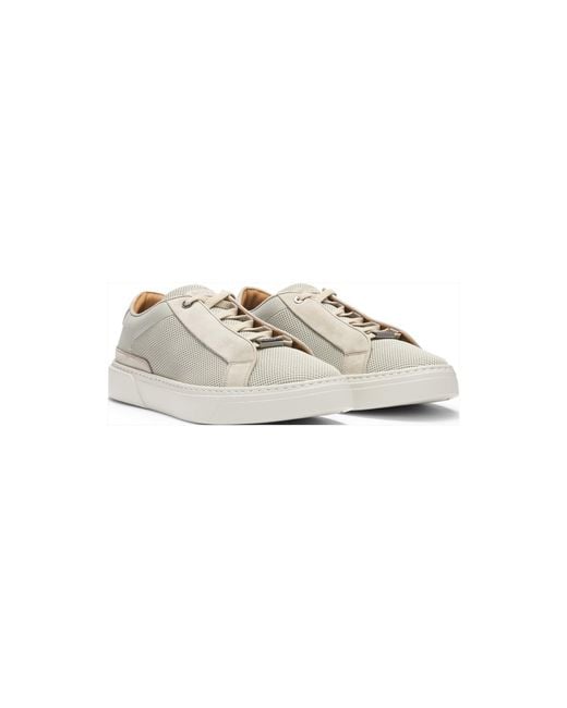 Boss Natural Gary Low-Top Trainers With Breathable Knit Uppers for men