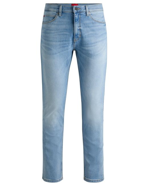 HUGO Slim-fit Jeans In Light-blue Stretch Denim for men