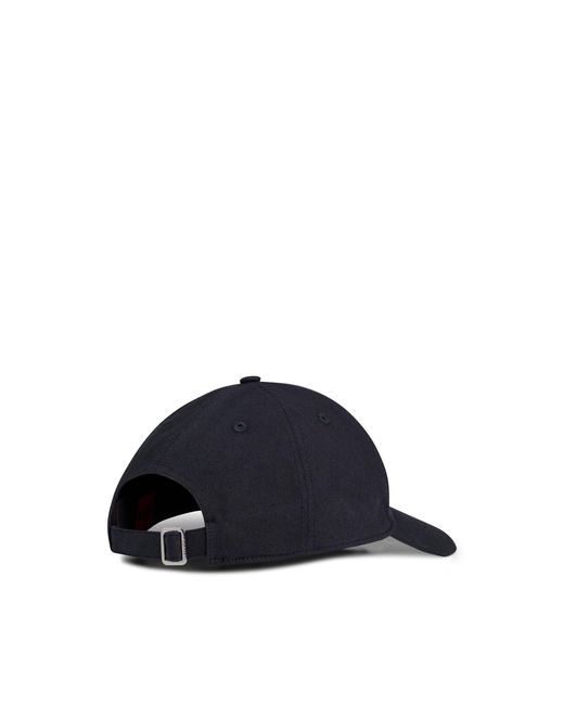 HUGO Blue Cotton-Twill Cap With Raw-Edge Logo