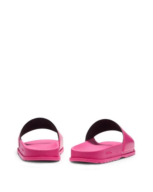 HUGO Pink Slides Aus Gummi Mit Geprägtem Stack-Logo