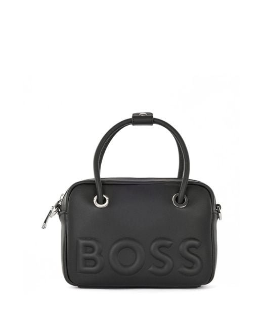 BOSS by HUGO BOSS Crossbody Bag In Faux Leather With Raised Logo in