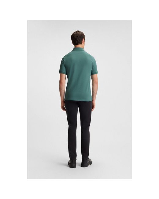 Boss Green Stretch-Cotton Slim-Fit Polo Shirt With Logo Patch for men