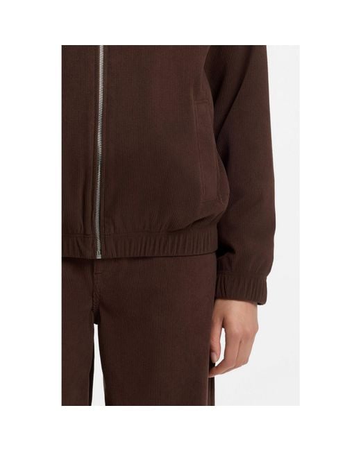 HUGO Brown Oversized-Fit Corduroy Jacket With Script Logo