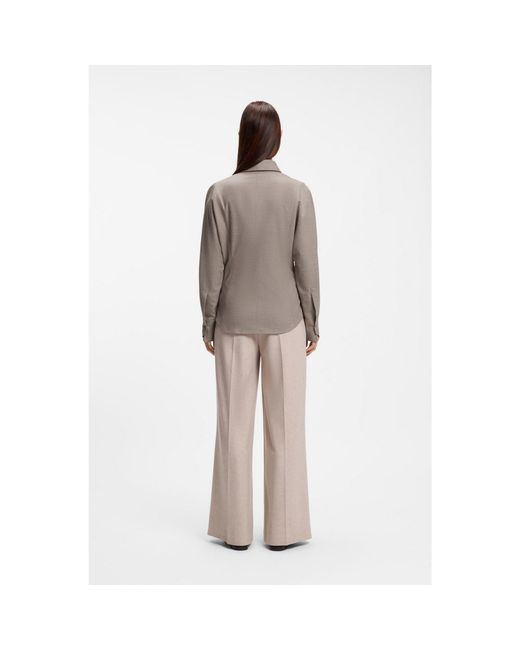 Boss Gray Slim-Fit Blouse