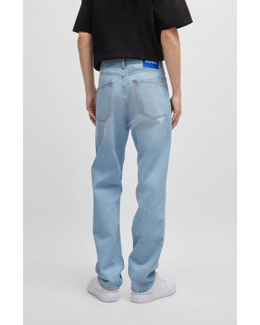 HUGO Regular-Fit Jeans aus reinem Baumwoll-Denim in Blue für Herren