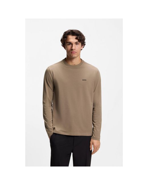 Boss Brown Long-Sleeved T-Shirt for men