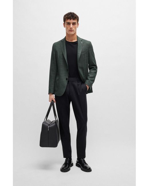 Boss Green Slim-fit Jacket In Melange Stretch Cloth for men