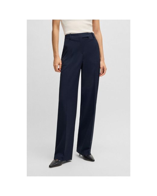 Boss Blue Regular-Fit Trousers