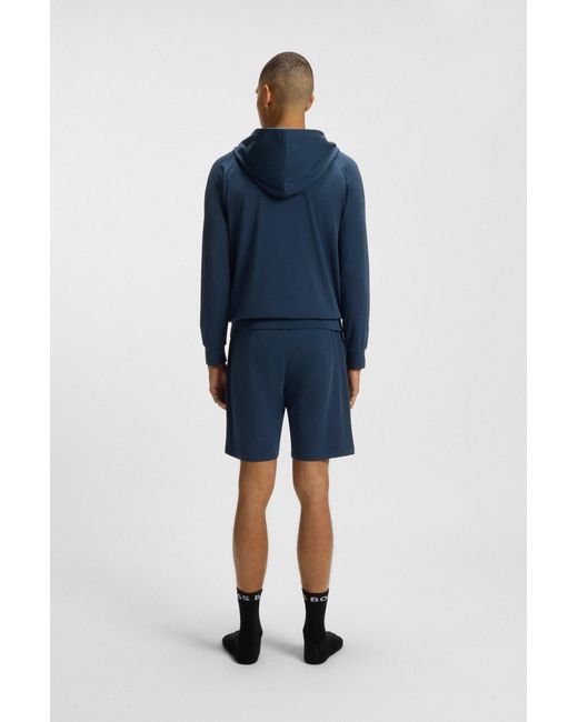 Boss Shorts Van Stretchkatoen Met Logostiksel in het Blue voor heren