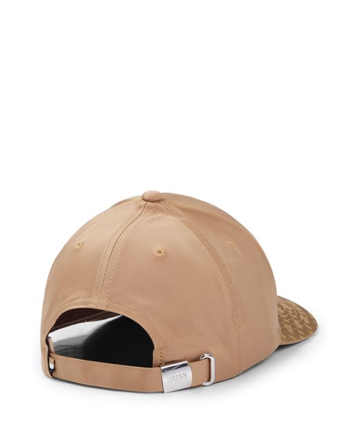 BOSS by Hugo Boss Natural Logo-embroidered Cap In Satin With Monogram Jacquard for men
