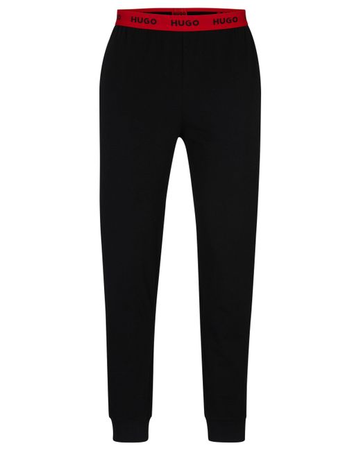 Bas de pyjama en coton stretch avec taille logotée HUGO pour homme en coloris Black
